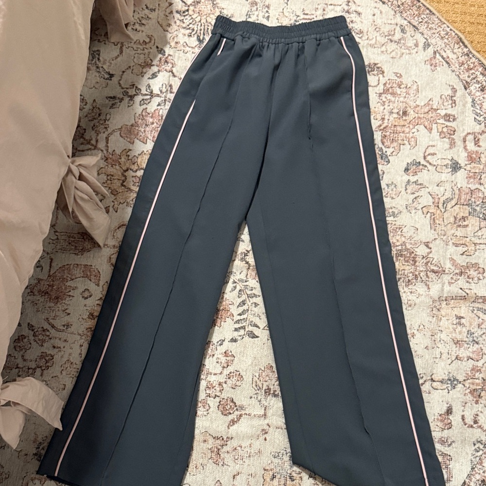 Zara Kids Black Pants with Pink Stripes